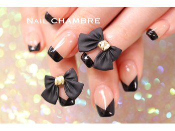 ネイル シャンブル(nail CHAMBRE)/黒フレンチネイル