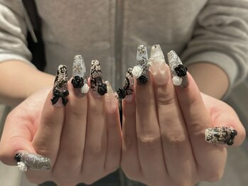 ラルム(Larme)の写真/《Larmeの人気はスクエアチップ◆1本350円》長さ出し1本～OK◎韓国ワンホンdesignがお好きな方に是非*