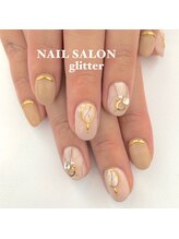 ネイルサロン グリッター(NAIL SALON glitter)/大人大理石ネイル