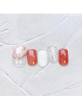 ネイルアンドまつげ リュフェール 五反田(Nail Lufaire)/foot大理石ピンクネイル