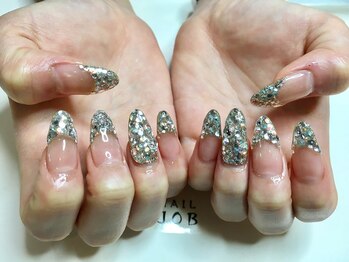 ネイルジョブ(NAIL JOB)/長さ出し×ジェルデザイン