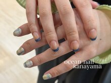 オーシャンネイル 金山店(Ocean Nail)/＃チェック×フレンチネイル