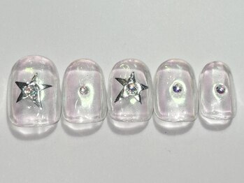 ネイルメゾン 渋谷店(NAIL MAISON)/クリア星ミラー￥4500