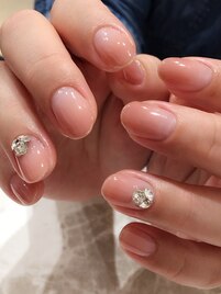 先端ラメライン×ストーン