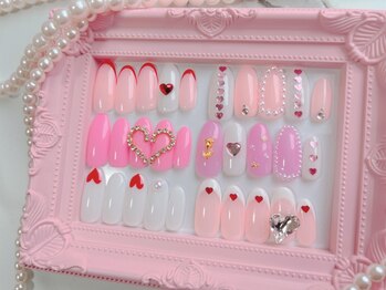 ピンク・ハート・リボン