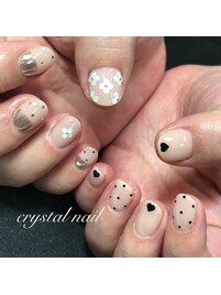 フラワー×ドットネイル