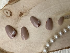 グレージュストーンnail