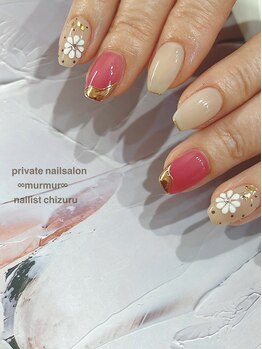 プライベート ネイルサロン マーマ(murmur)/ぷっくりフラワーネイル