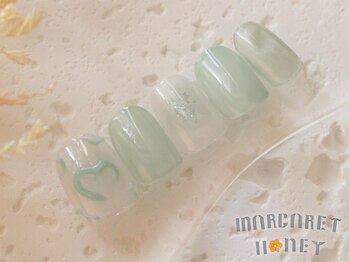 マーガレットハニー 本八幡/ぷっくりハートネイル