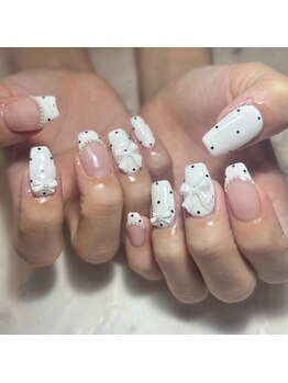 クロレ(Nail Salon COLORE)/ドットリボンネイル by.Ayaho