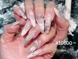 冬ネイル　雪　クリスマス