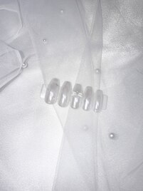 定額デザイン 白ミラーネイル