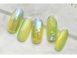 オーロラ縦グラデ×細フレンチ