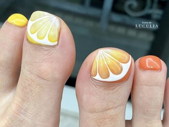 サロンドルクリア 銀座店(Salon de LUCULIA)/#フット オレンジネイル