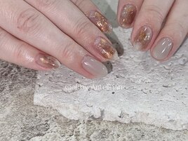 奥行き大理石シンプルネイル