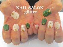 ネイルサロン グリッター(NAIL SALON glitter)/秋の大理石ネイル