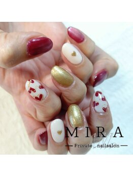 バレンタインネイル