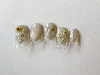 アイネイルズ 梅田店(I nails)/漆喰風ニュアンスデザイン