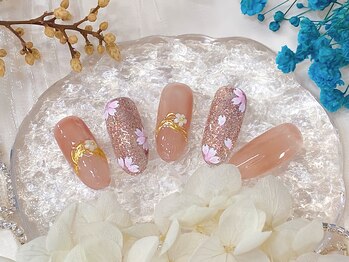 ラッキーネイル(Lucky Nail)/春らしさ満点のニュアンスネイル