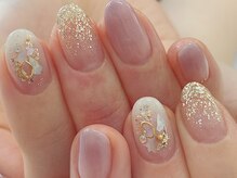 ラシェスキタモト (luscius kitamoto)/春のキラキラシェルネイル