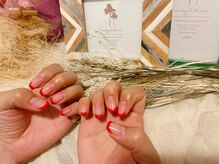 モグネイル(Mogunail)/赤フレンチ　シンプルネイル