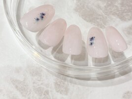 ワンポイント押花ネイル