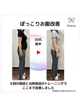 和ぎ整体院/姿勢が改善、ぽっこりお腹改善