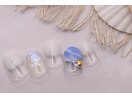 4600円　波　夏ネイル　キラキラ