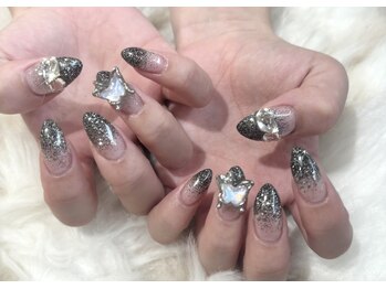 エミュレ(emure.)/ブラック蝶ネイル