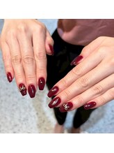 ホワイトネイル 難波店(WHITE NAIL)/ワンカラー/リボンネイル