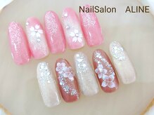 ネイルサロン アリーヌ(ＡＬＩＮＥ)の雰囲気（【初回オフ無料＋ハンドワンカラー¥4500】※写真3月新作¥6500 ）