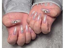 ハートネイル マーブルネイル