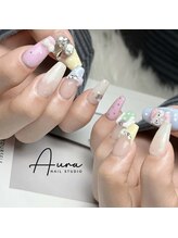 オーラネイル(Aura Nail)/上品フラワーネイル