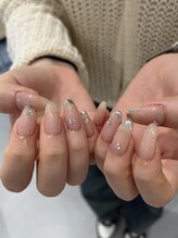 ジュアネイル(jouer nail)/ミラーフレンチネイル☆シルバー