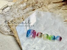 テテネイル(tete.nail)/［フット］キラキラ☆縦グラデ