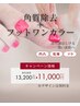 足裏角質ケア＋フットワンカラー（150分）¥11,000
