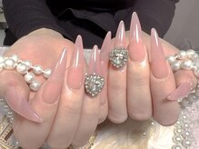 モアネイル 新宿/透明感ネイル/持ち込み/新宿