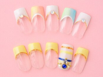 ライトネイルズ イバラキ(light nails IBARAKI)/さわやか上品ネイル♪
