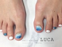 ネイルアトリエルカ(nail atelier LUCA)/W-157 大人可愛い海フットネイル