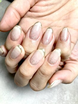 ラキネイル(LAKI Nail)/ミラーフレンチ
