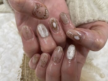 ベーシック ネイルウィザードアカデミー 本厚木店(Basic×NailWizardAcademy)/手書きミラーネイル