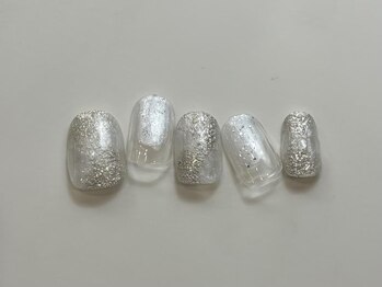 ネイルメゾン 天神店(NAIL MAISON)/塗りかけ白ラメ¥7000