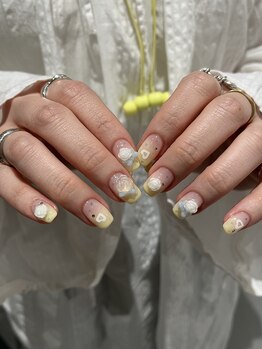 ジュアネイル(jouer nail)/イエローグラデーション☆バラ