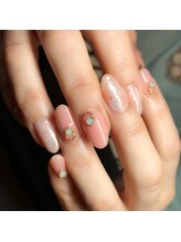 キャプラスネイル ミュウ(CAPLUS NAIL Mew)/サーモンピンクマーブル