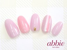 ネイルサロンアビー 北千住店(abbie)/スイートストライプ　￥9900