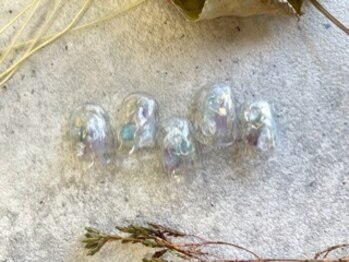 クリアぷっくり水滴ネイル