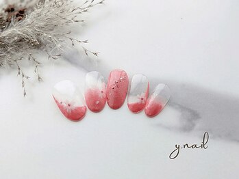 ワイネイル(Y.nail)/桜の変形フレンチ