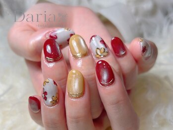 ダリア トータルビューティー(Daria. total beauty)/ミラーネイル 花 アートネイル