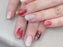 フォフォネイル 自由が丘(Fofo nail)/【赤×白 映えデザイン】