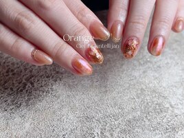 うるぷるオレンジネイル